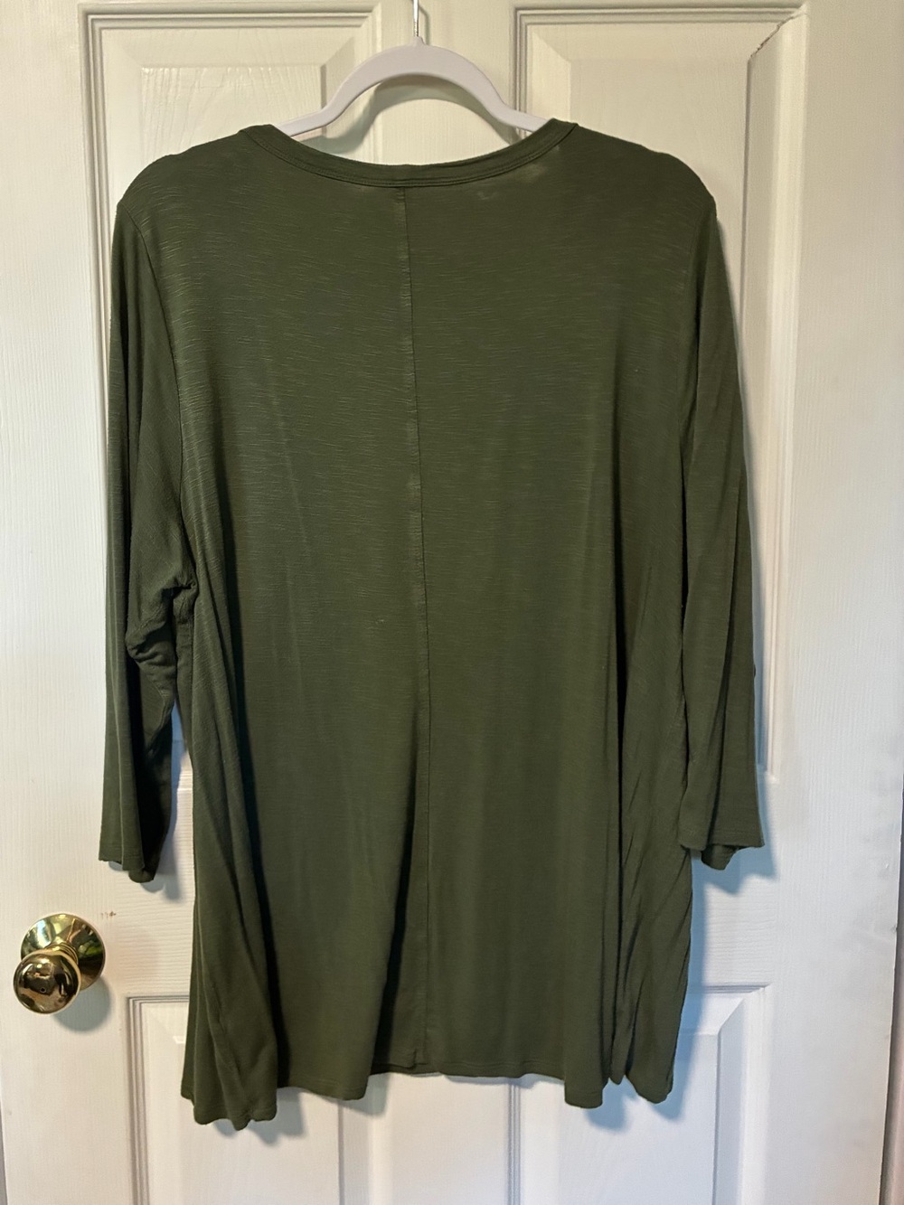 Westport Olive V-Neck 3/4 Sleeve Women's Tee - Picture 3 of 3